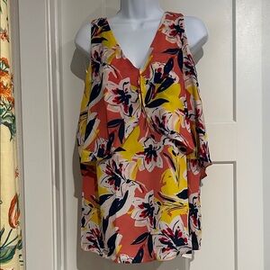 Notions Woman sleeveless multicolored floral Top Size 1X